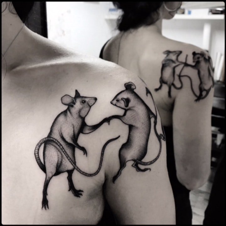 图腾纹身图案 多款黑灰色调动物及植物纹身的图案