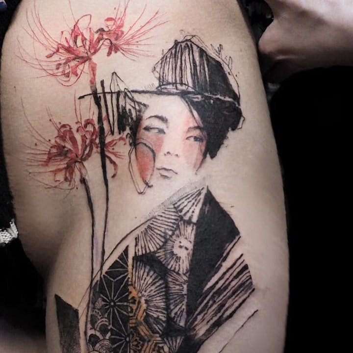 日本艺妓纹身图案 10款十分多彩的日本艺妓纹身图案