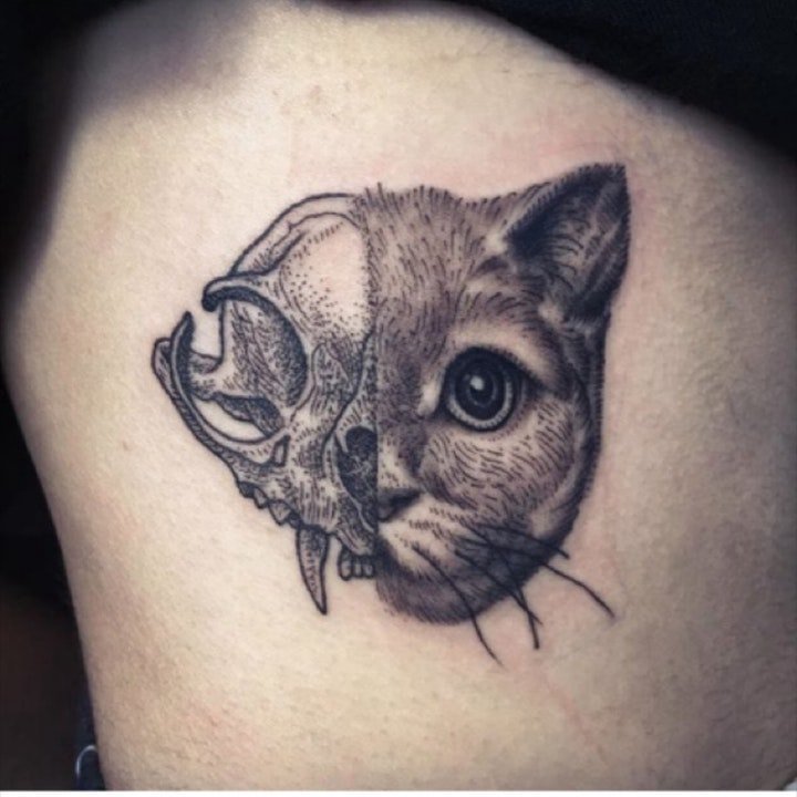 猫的纹身图案   可爱而又灵动机灵的猫纹身图案