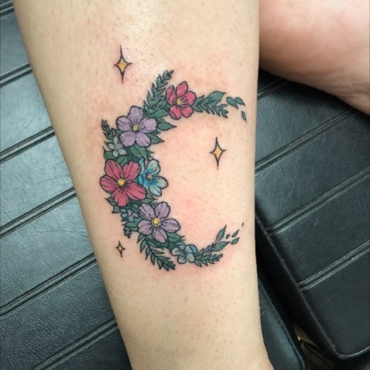 花朵纹身图案 美丽多姿的彩绘纹身植物花朵纹身图案