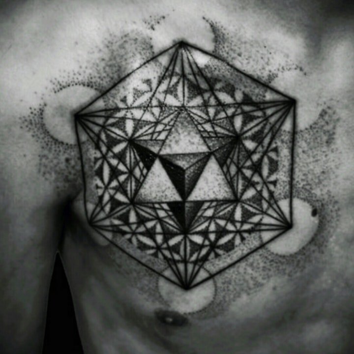 几何纹身图案 创意十足的10张黑灰线条纹身几何图案