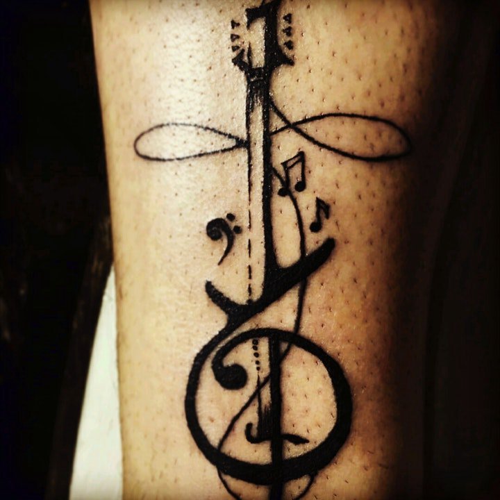 音乐符号纹身   8款婉转动听的音乐主题纹身图案