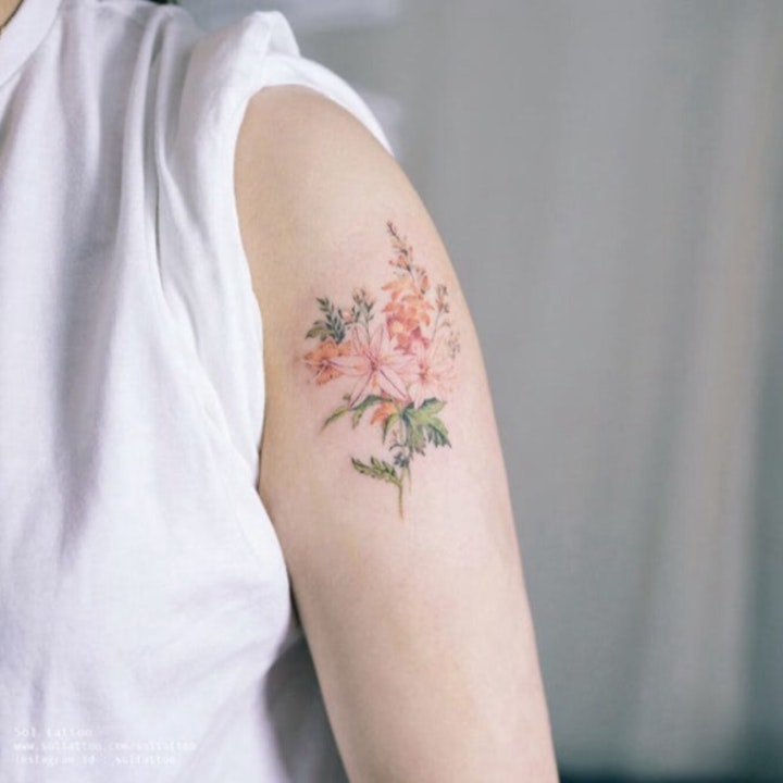 纹身图花朵   9张婀娜多姿的花朵纹身图案