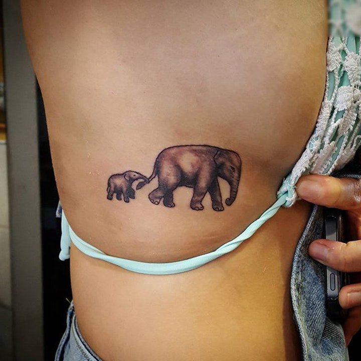 小象纹身图案   10款憨态可掬的小象纹身图案
