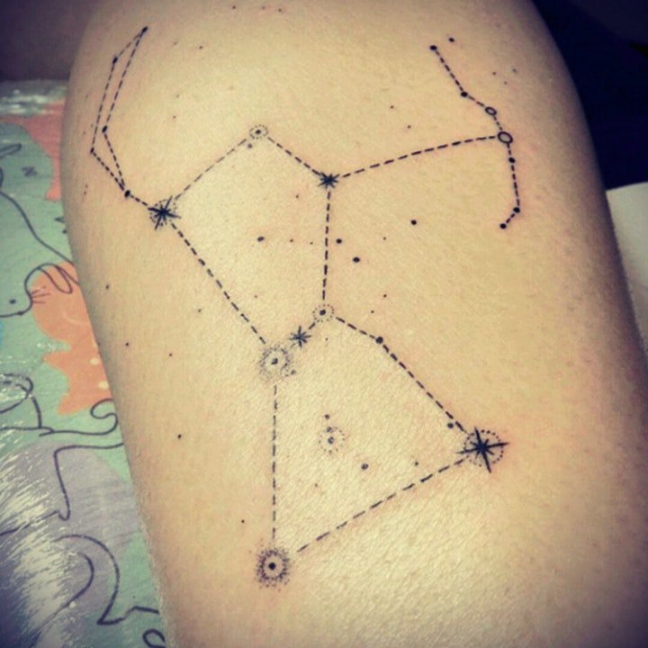 星座简笔画纹身图案 简单精致的十二星座简笔画纹身图案