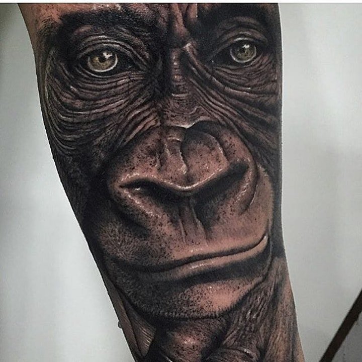 黑色纹身图案 手臂上另类的黑色纹身动物图案