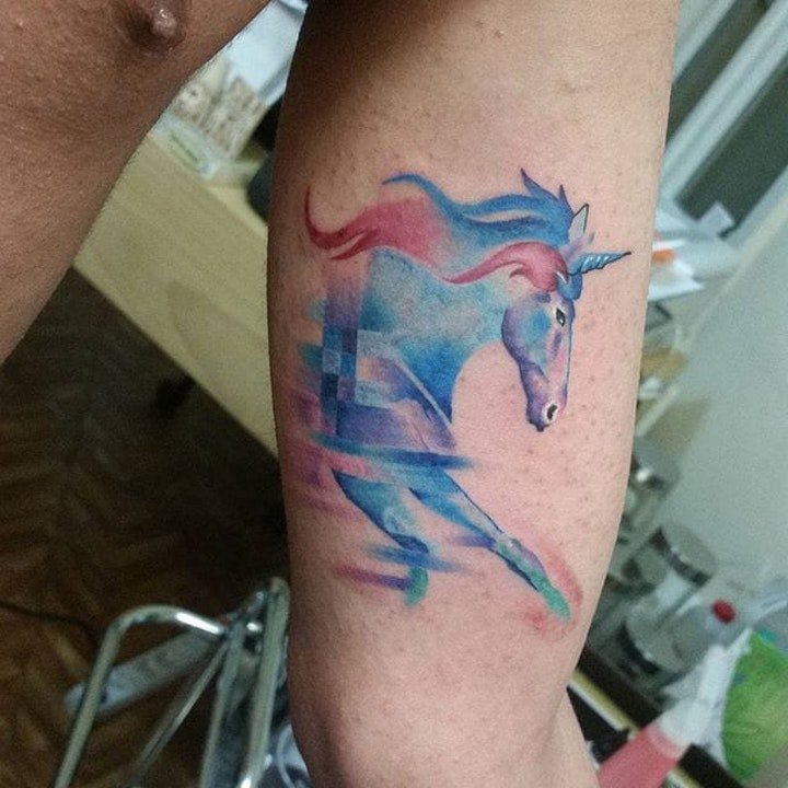 马纹身图案 10款形态各异的彩绘纹身动物马纹身图案