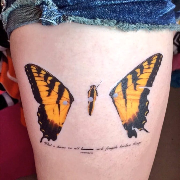 蝴蝶纹身图案 彩绘纹身动物蝴蝶纹身图案