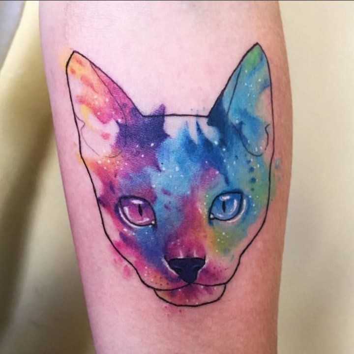 猫的纹身图案 多元素的可爱猫咪纹身图案