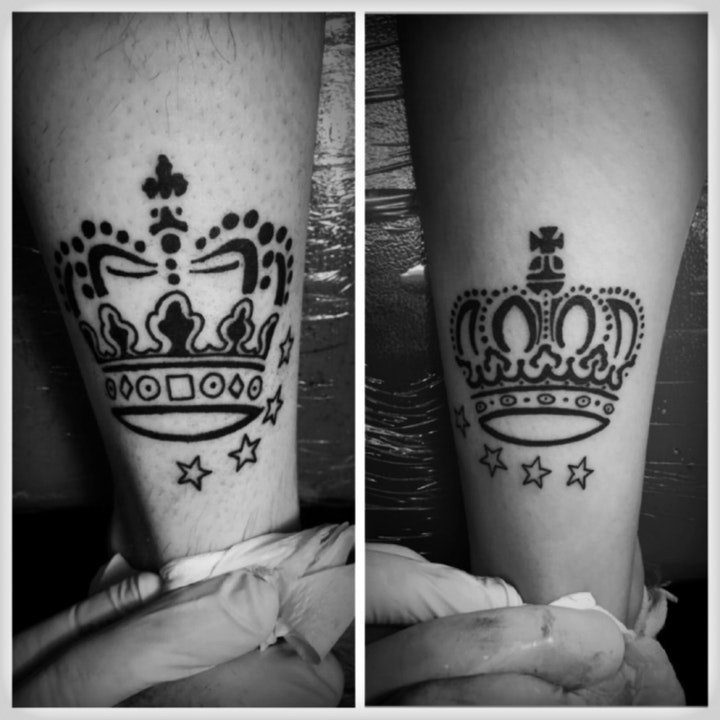 皇冠纹身图案 10款黑灰色调的尊贵小皇冠纹身图案