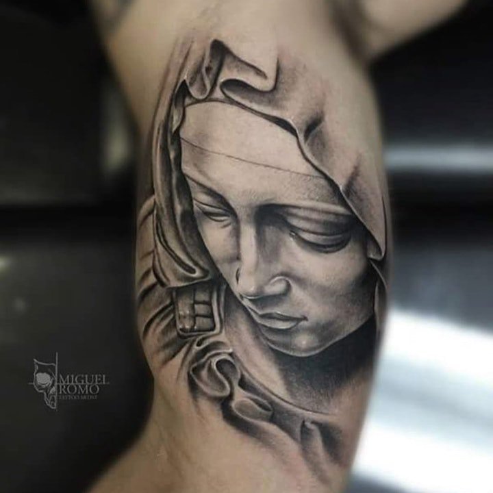 圣母纹身图  万古颂扬的圣母怜子纹身图案