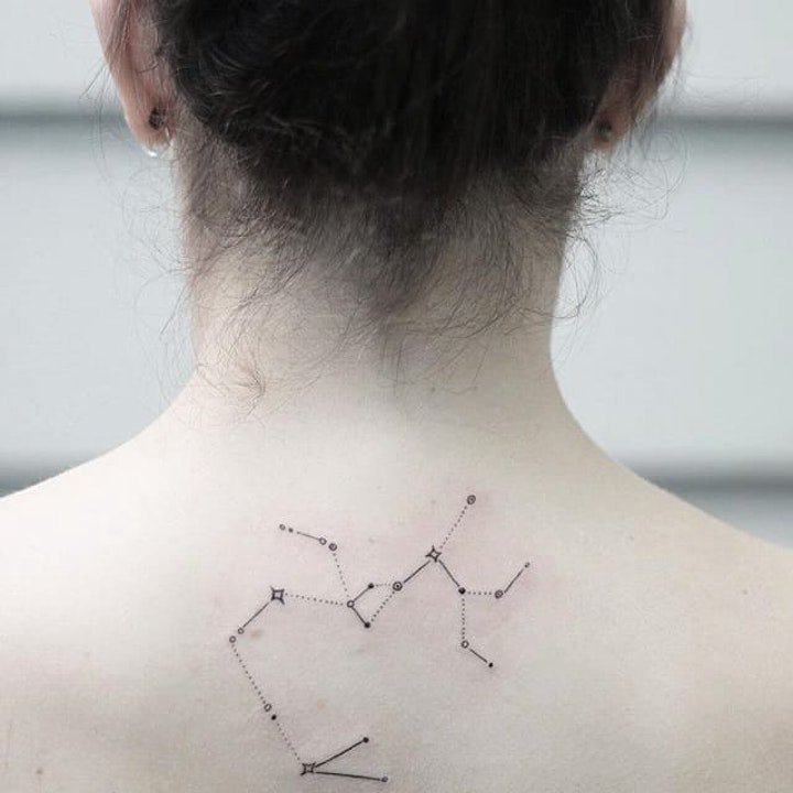 星座线条纹身  多款清新而又简单的星座符号纹身图案