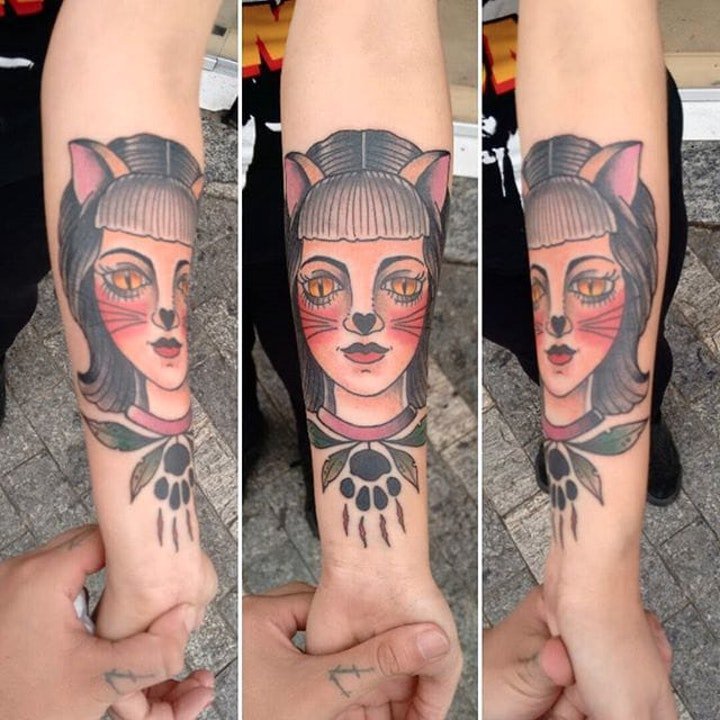 猫女纹身图 9张迷人的猫女主题纹身图案