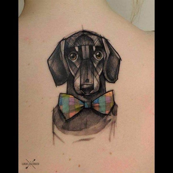狗纹身图案 10款各种不同色调与风格的小狗纹身图案