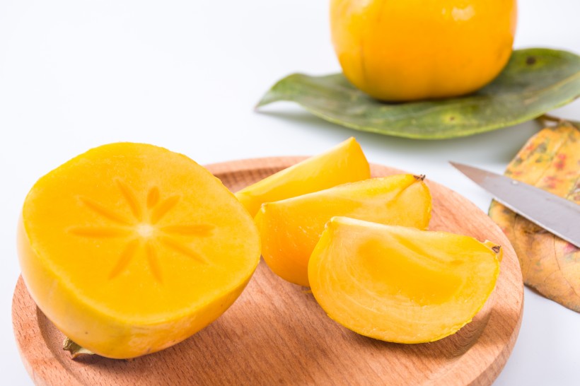 黄色香甜有营养的柿子图片(9张)