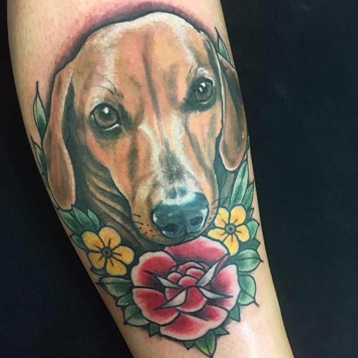 狗纹身图案 10款各种不同色调与风格的小狗纹身图案