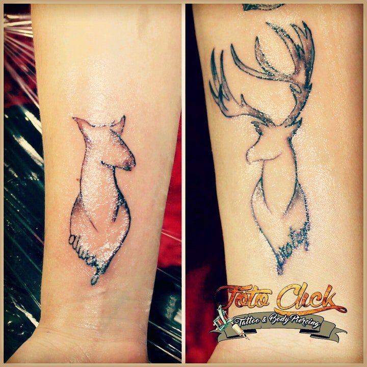 小鹿纹身图案 可爱活泼的小鹿纹身图案