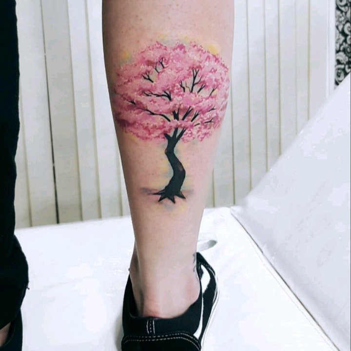 樱花纹身图案 10张优美清新纹身樱花图案