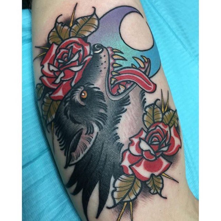 狼纹身图案 10张黑灰个性的狼纹身图案