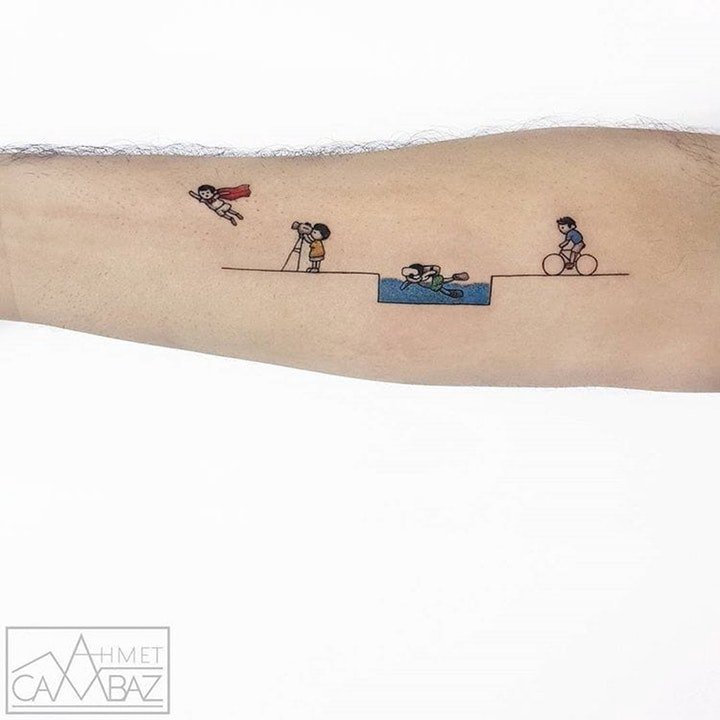 自行车纹身图案 简单有创意的一组自行车纹身图案
