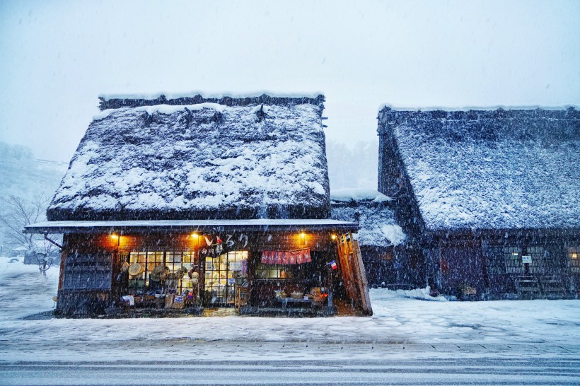 日本白川乡雪景风景图片(9张)