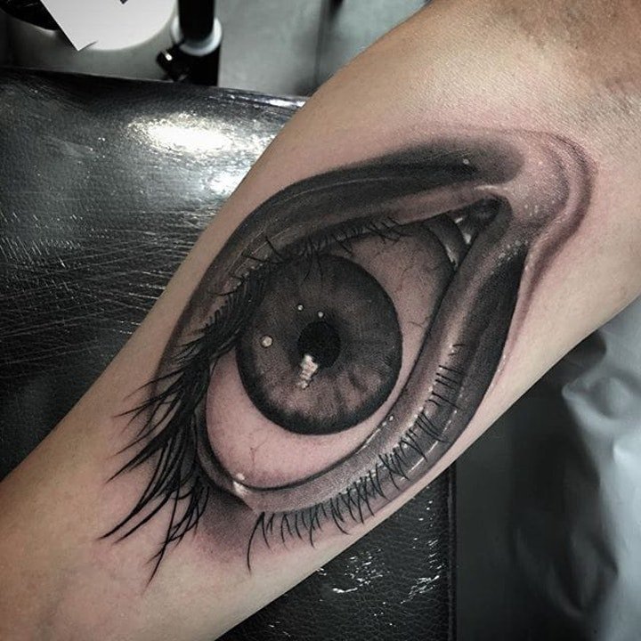眼睛纹身图案 10款黑灰色调神秘的眼睛主题纹身图案