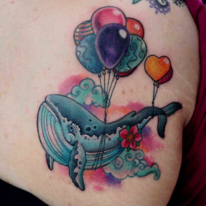 纹身鲸鱼  9张犹如海洋孤岛的鲸鱼纹身图案