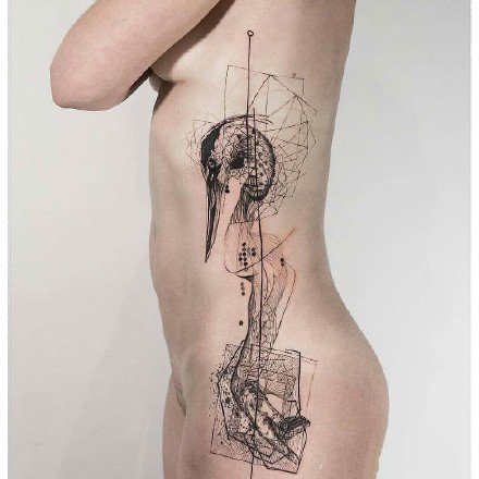 纹身点线图 很有设计感的一组小臂点刺线条设计纹身图案