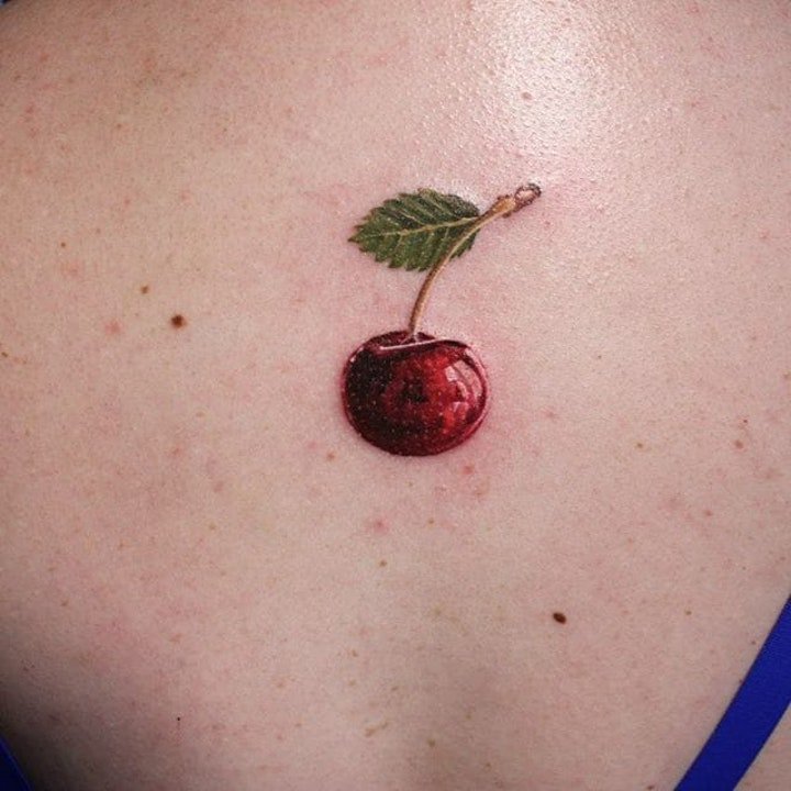 樱桃纹身图案  甜浓美味的樱桃纹身图案9张