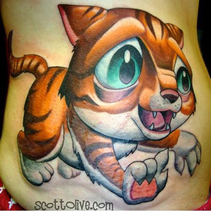 猫的纹身图案   慵懒而又机灵的动物猫纹身图案