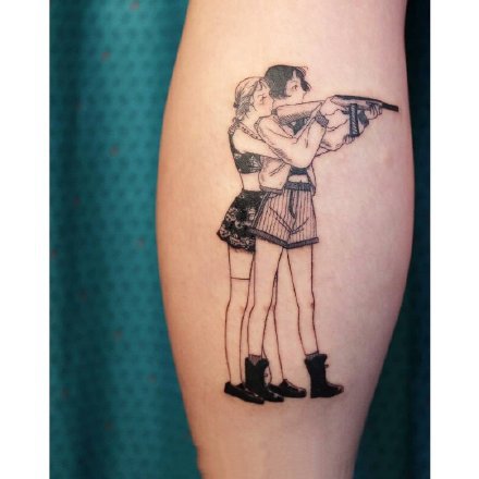 很可爱的一组卡通时尚小女孩纹身图片