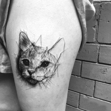 猫刺青图片 一组动物宠物猫的纹身图片欣赏