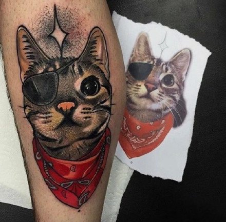 猫刺青图片 一组动物宠物猫的纹身图片欣赏