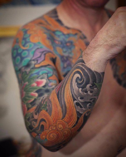 传统纹身图案 27组传统风格的包臂手臂纹身作品图案