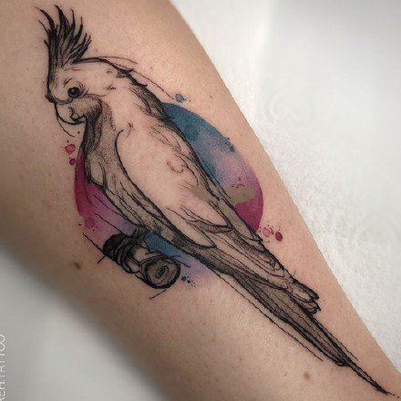 泼墨纹身 欧美泼墨风格的暗水彩动物纹身图案