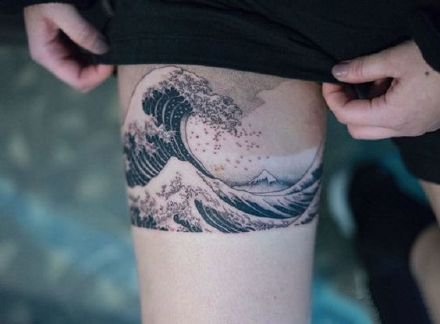 小海浪纹身 小清新的一组浪花纹身图片