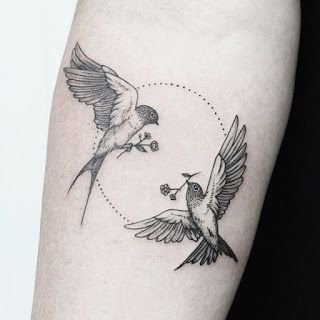 燕子纹身 9组飘逸轻灵的燕子主题纹身图