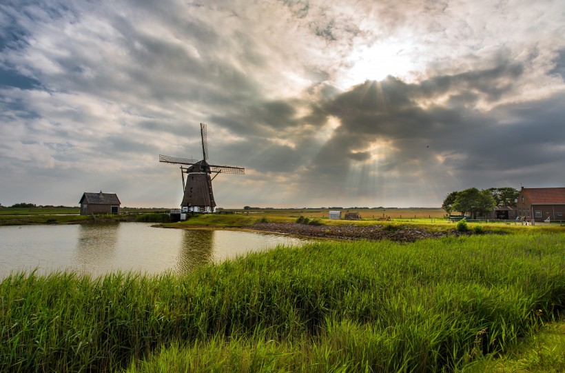 荷兰风车的特写图片(12张)