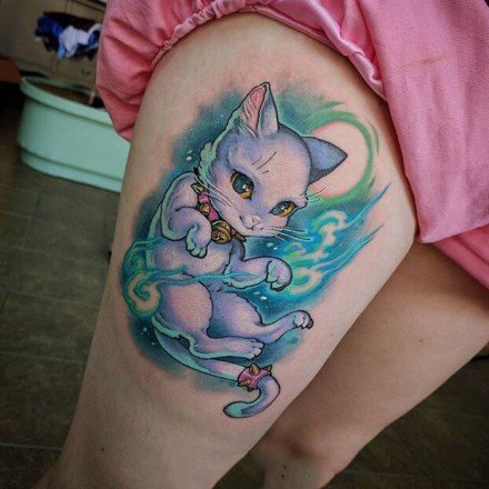 纹身招财猫图案 9款可爱的招财猫主题纹身图案