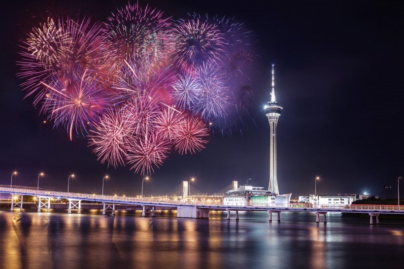 夜空中美丽的烟花图片(16张)