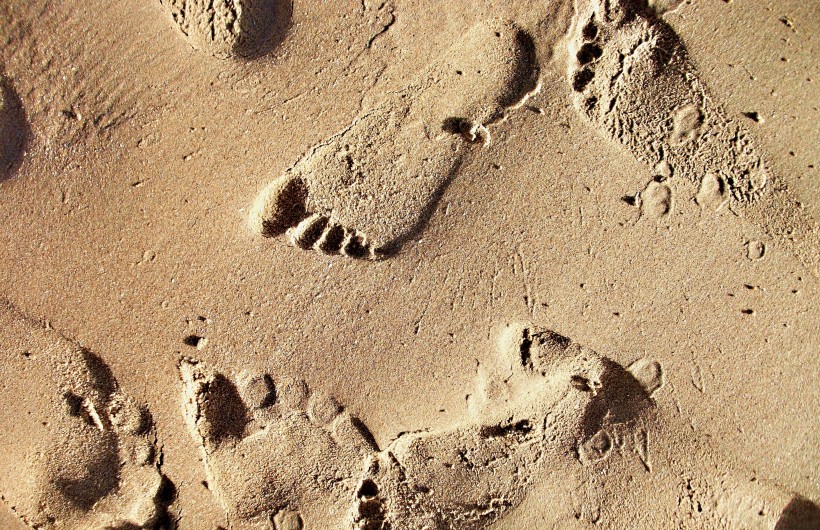 沙滩上的脚印图片(12张)