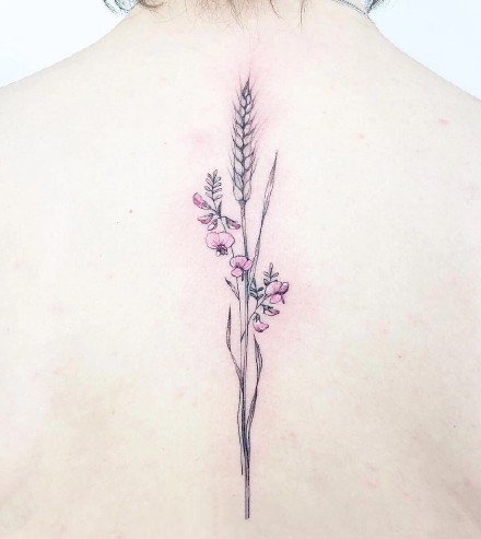 适合女孩子的小清新植物系小花卉纹身图片