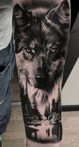 狼纹身 9款好看的凶恶狼主题纹身图案