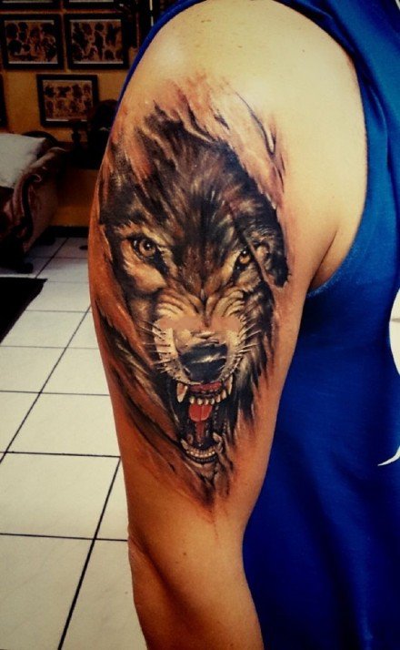 狼纹身 9款好看的凶恶狼主题纹身图案