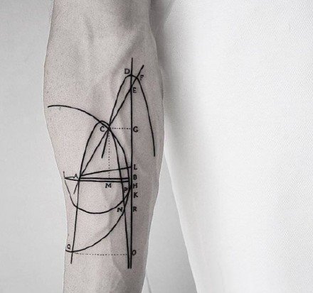 极简风格的一组创意几何线条纹身图案