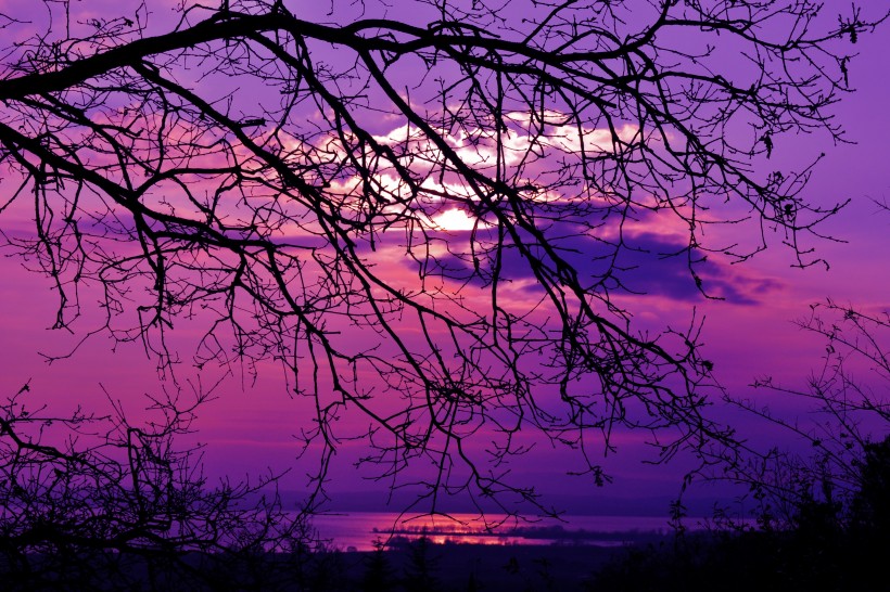 绚丽的紫色晚霞图片(14张)