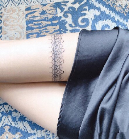 性感的9张女生大腿处小清新纹身图案