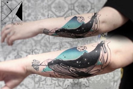 鲸鱼纹身：好看的9张小清新鲸鱼纹身图案