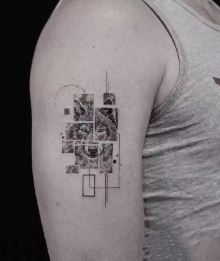很优秀的一组9张精致几何拼接纹身图案