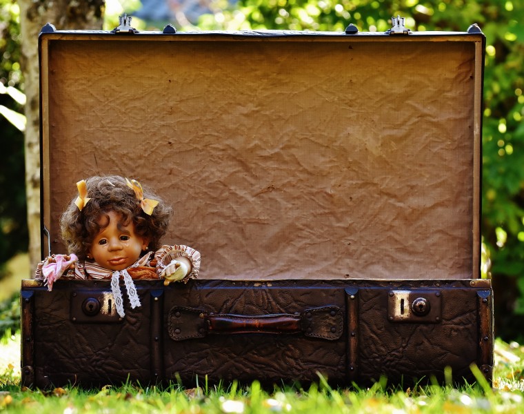 老式行李箱中的布偶玩具图片(12张)